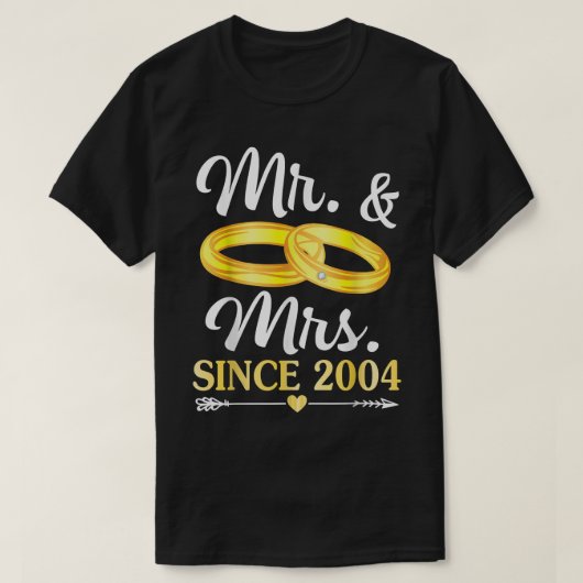 2004年結婚以結婚した来のリングや輪Happy Hus Tシャツ (デザイン正面)