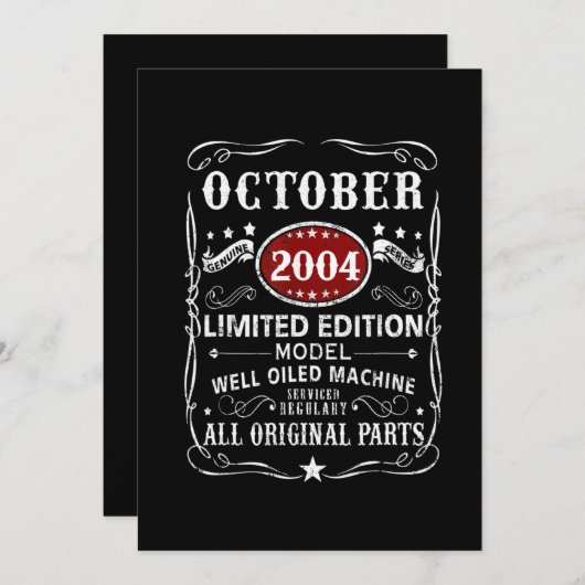 2004年10月の誕生日ギフト限定装飾 招待状 (正面/裏面)