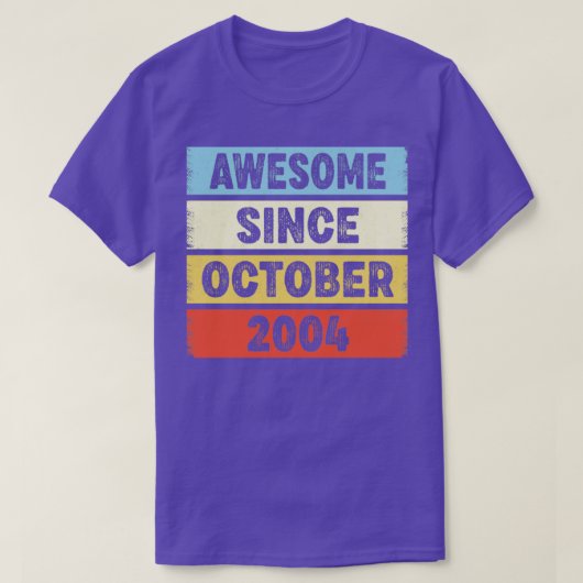 2004年10月素晴らし18誕生以来18歳 Tシャツ (デザイン正面)