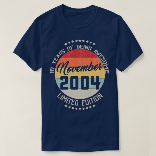 2004年11月18誕生日Tee 18年 Tシャツ (デザイン正面)