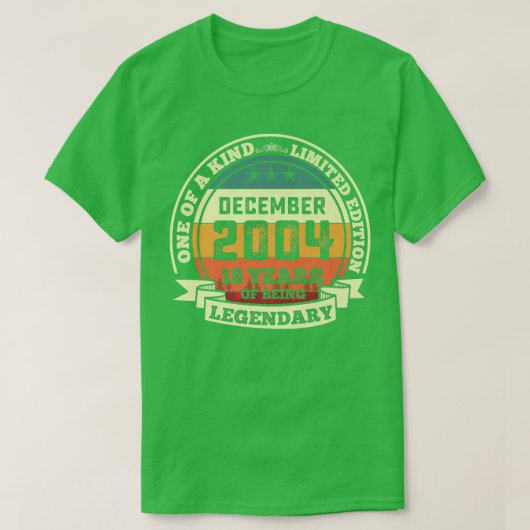 2004年12月18日誕生日贈与18年 Tシャツ (デザイン正面)