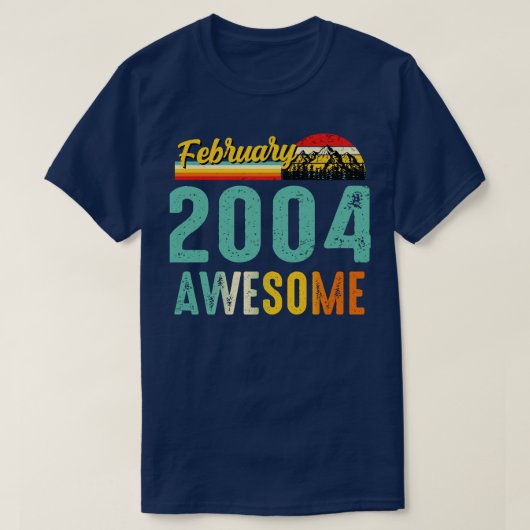 2004年2月誕生日ギフトシャツヴィンテージ2月 Tシャツ (デザイン正面)