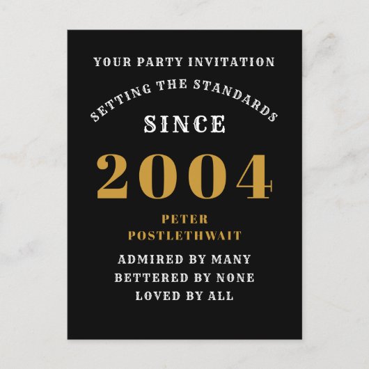 2004年21回誕生日ブラック金ゴールド ポストカード (正面)