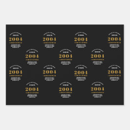 2004年21生まれ月21日ブラック金ゴールド追加 ラッピングペーパーシート