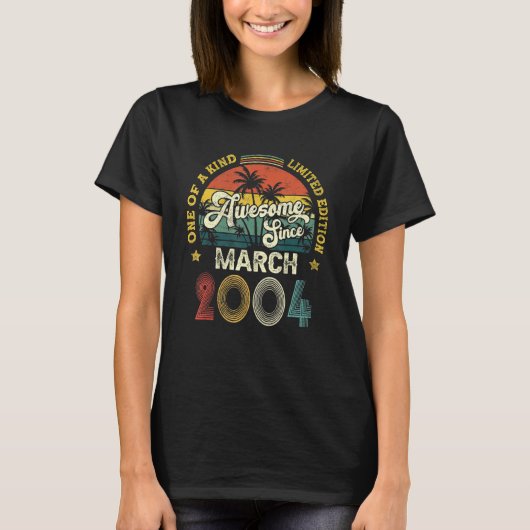 2004年3月から素晴らしいヴィンテージ18歳誕生日記念 Tシャツ (正面)