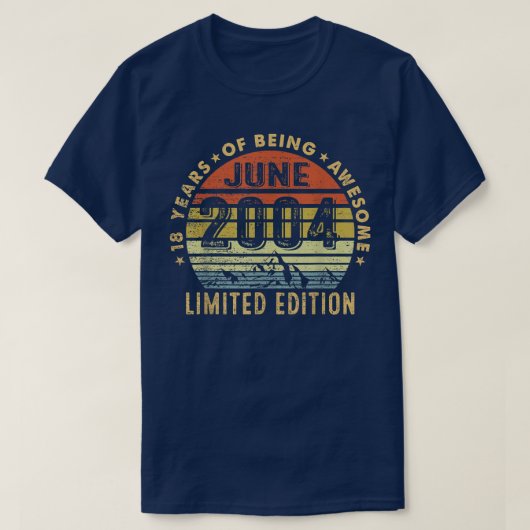 2004年6月以素晴らし降18歳ギフト18th Bir Tシャツ (デザイン正面)