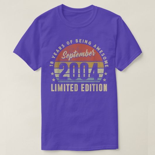 2004年9月18日素晴らしより18歳の贈り物 Tシャツ (デザイン正面)