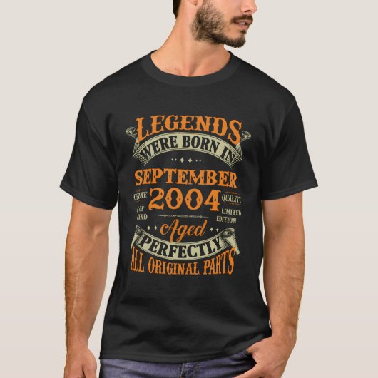 2004年9生まれ月19年の伝説 Tシャツ (正面)