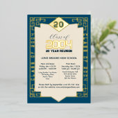 2004年 クラスの優雅な20年ぶりの高校同窓会 箔招待状 (立ち正面)