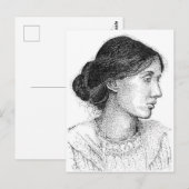 2004年Virgina Woolfのインクスケッチ ポストカード (正面/裏面)