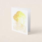 2004年Virgina Woolfゴールドフォイルのインクスケッチ 箔カード (正面)