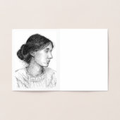 2004年Virgina Woolfゴールドフォイルのインクスケッチ 箔カード (内部)