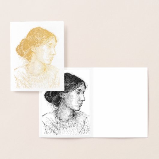 2004年Virgina Woolfゴールドフォイルのインクスケッチ 箔カード (ディスプレー)