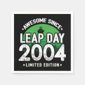 2004素晴らし年閏年日以後2月29誕生日 スタンダードカクテルナプキン (正面)