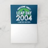 2004素晴らし年閏年日以後2月29誕生日 箔グリーティングカード (内側レイダウン)