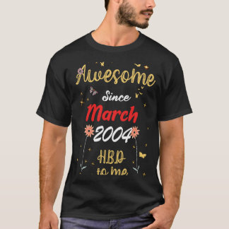 2004素晴らし年3月から誕生日かわいい花200 Tシャツ