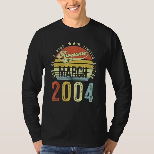 2004素晴らし年3月以来ヴィンテージ18誕生日 Tシャツ (正面)
