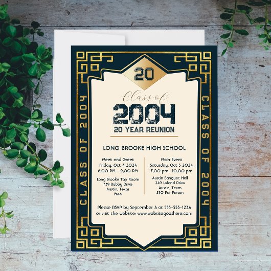 2004 エレガント 20年HS懇親会のアールデコクラス 招待状