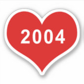 2004 Red Loveハートビニールシール シール (正面)