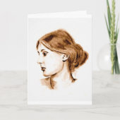 2004 soft pencil drawing of Virginia Woolf card   カード (正面)