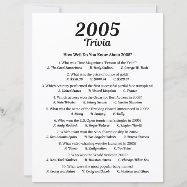2005トリビアゲーム (正面)