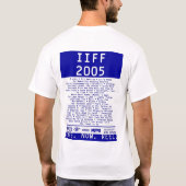 2005年のインディアナポリスの国際的なフィルムのFestのワイシャツ Tシャツ (裏面)