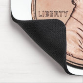 2005年のリンカーン記念館1つのセントの銅貨のお金 マウスパッド (コーナー)