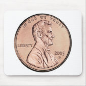 2005年のリンカーン記念館1つのセントの銅貨のお金 マウスパッド (正面)