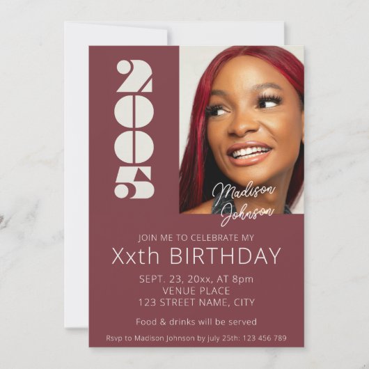 2005年の生誕生まれ生写真20回目 招待状 (正面)