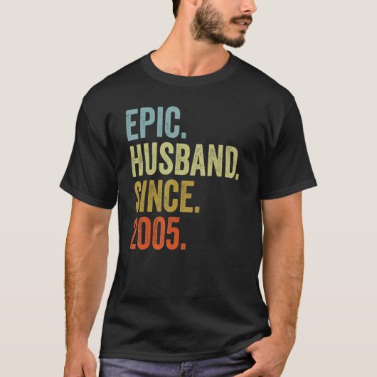2005年の記念日からメンズエピック結婚夫 Tシャツ (正面)