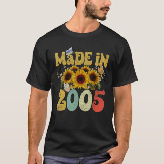 2005年作ひまわり蝶20誕生日Ret Tシャツ