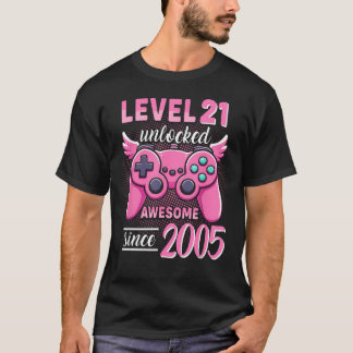 2005年生まれのゲーマー女子が21歳の誕生日を迎える Tシャツ