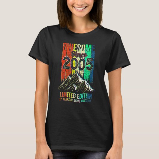 2005年生まれのビンテージ17歳の誕生日 Tシャツ (正面)