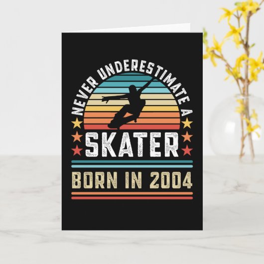 2005年生まれ20年20誕生日スケートボードギフト カード (黄色い花)