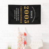 2005年生まれ　20歳の誕生日おめでとう　名前：ブラックゴールド 横断幕 (インサイチュ)