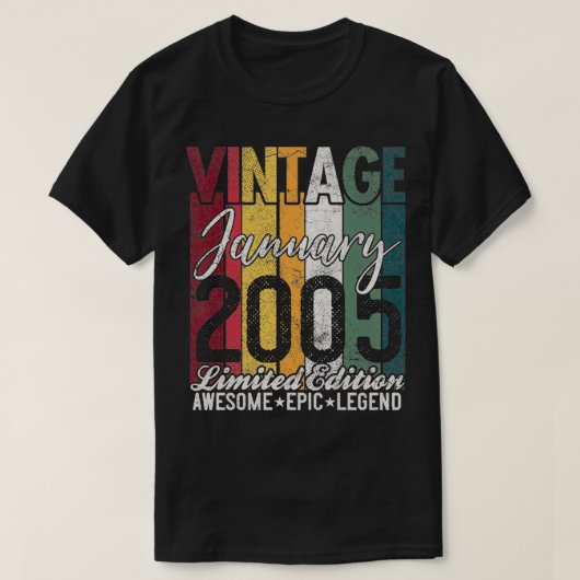 2005年1月17誕生日ギフト17歳ヴィンタ Tシャツ (デザイン正面)