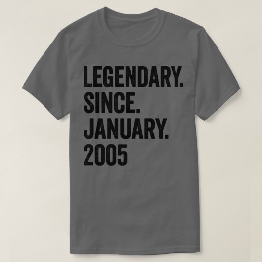 2005年1月18日の誕生日以来18年 Tシャツ (デザイン正面)