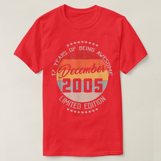 2005年12月17日誕生日Tee 17年 Tシャツ (デザイン正面)