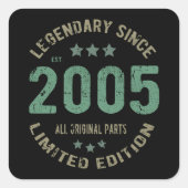 2005年16歳の伝説16誕生日 スクエアシール (正面)