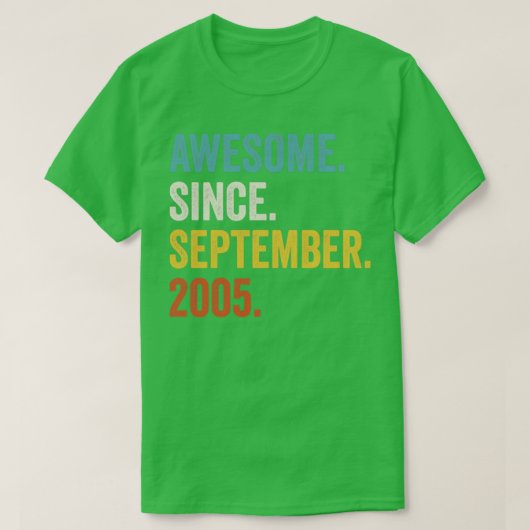 2005年9月17日素晴らしBir以来17歳 Tシャツ (デザイン正面)