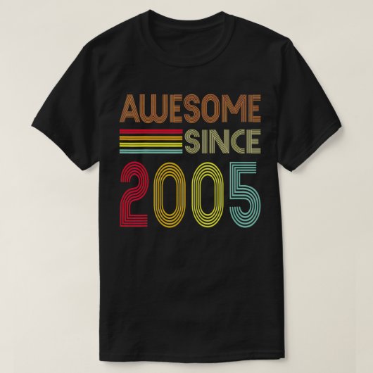 2005素晴らし年17番目の誕生日レトロ Tシャツ (デザイン正面)