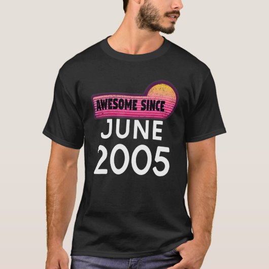 2005素晴らし年6月以来誕生日2005年6月ヴィンテージ Tシャツ (正面)