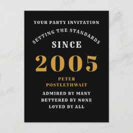 2005誕生日黒金ゴールド ポストカード