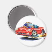 2005-10コルベット赤コンバーチブル マグネット (正面/裏面)