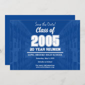 2005 20年学校懇親会の日付区分を保存 招待状 (正面/裏面)