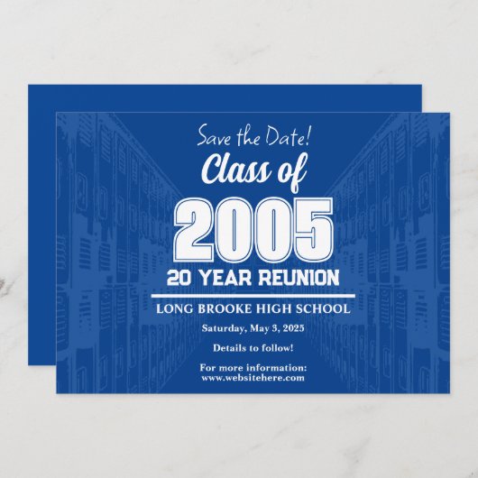 2005 20年学校懇親会の日付区分を保存 招待状 (正面/裏面)