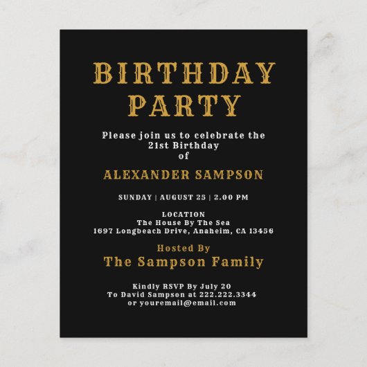 2005 Budget 21st Birthday Invitation Legend チラシ (裏面)