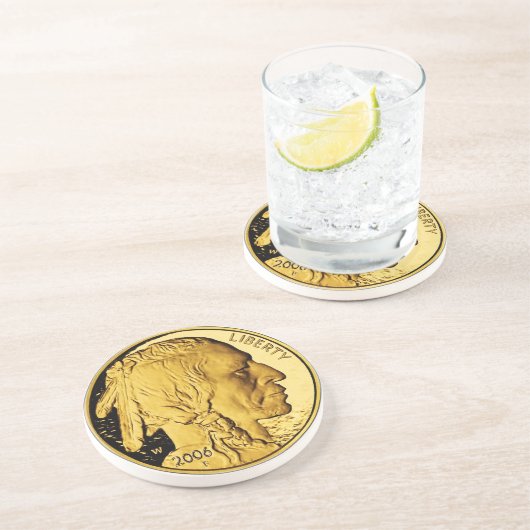2006人のアメリカ人のバッファローの証拠の金地金の硬貨 コースター (側面)