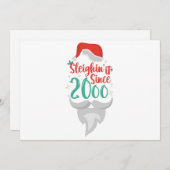 2006年以来のスリインitクリスマス誕生日サンタ 招待状 (正面/裏面)