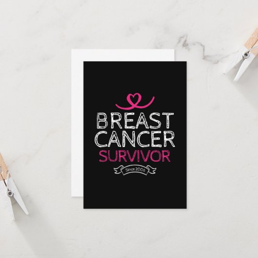 2006年以来の乳がんを克服した認識度ハート カード (正面/裏面インサイチュ)